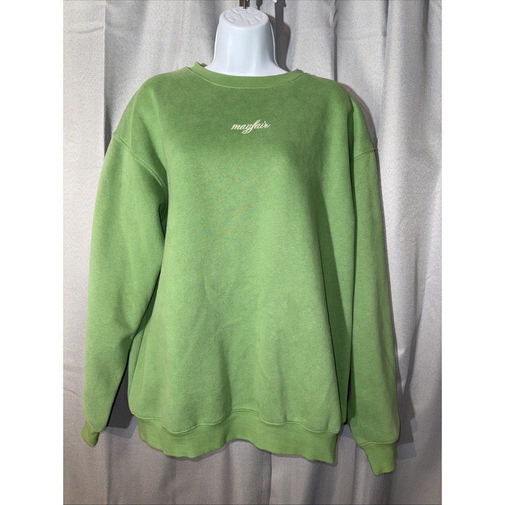 The Mayfair Group Greetings Crewneck Sweatshirt Palm Green My Feelings S/M